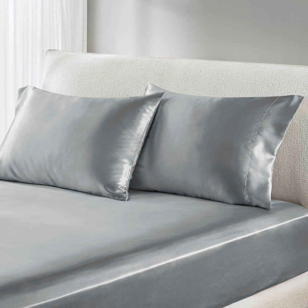 4 PCS Twin Luxury Sheet Set Grey Media 9