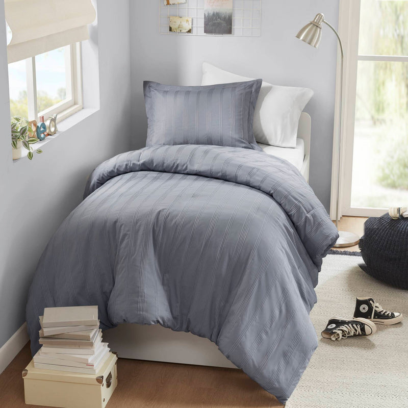 2-Piece Twin/Twin XL Woven Striped Duvet Set