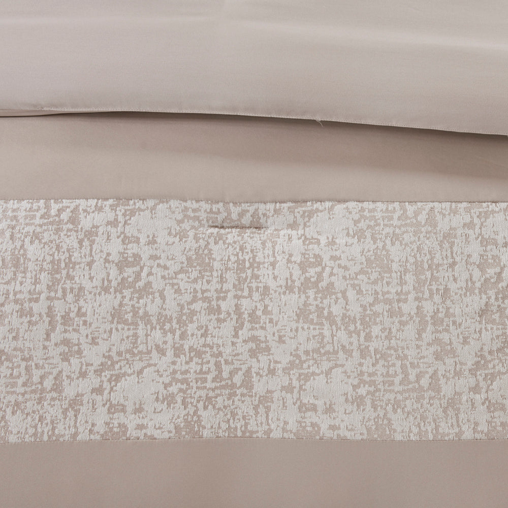 7 Piece Chenille Jacquard Comforter Set Taupe Cal King Media 5