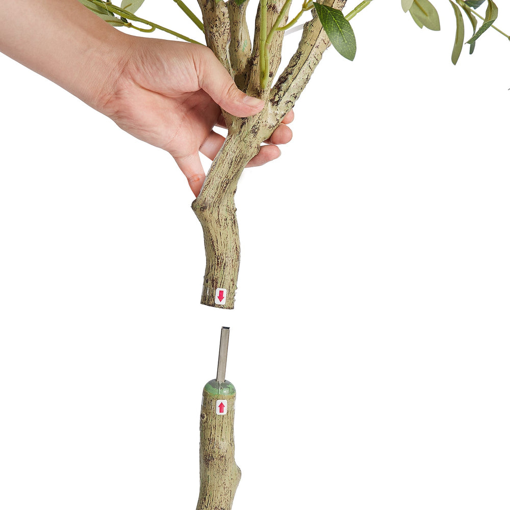 Artificial Olive Tree, 5 FT Tall Faux Plant, Secure PE Material & Anti-Tip Tilt Protection Low-Maintenance Plant, Lifelike Green Fake Potted Tree for Home Office Warehouse Decor Indoor Outdoor Media 2