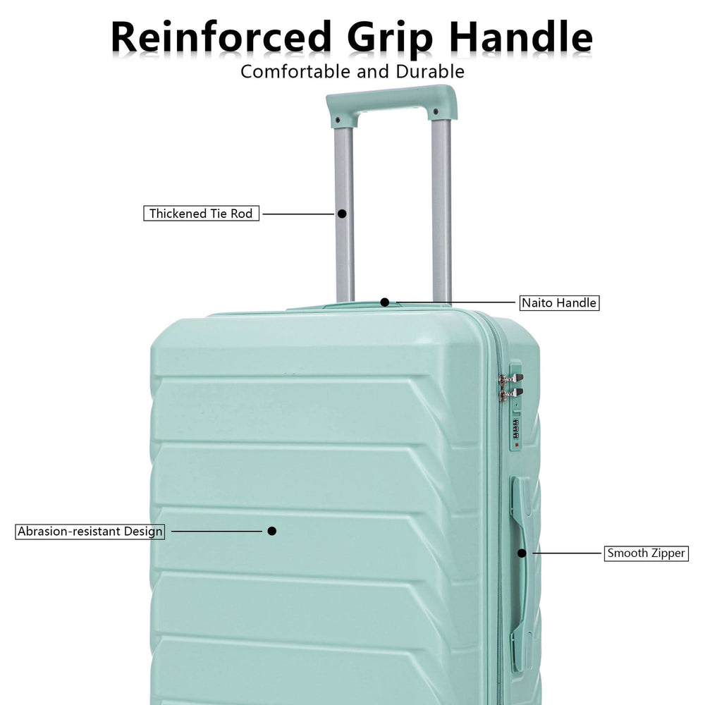 ABS Spinner Luggage Mint Green Durable 3 Piece Set & Combination Lock Media 10