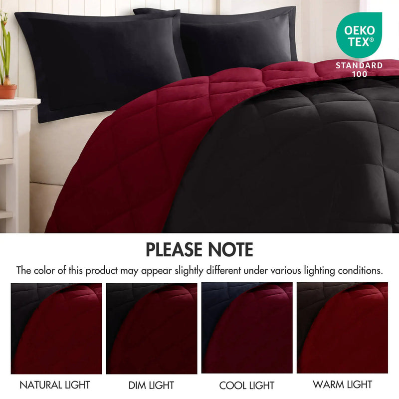 3M Scotchgard Diamond Quilting Reversible Down Alternative Comforter Set