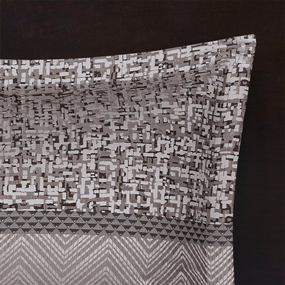 7 Piece Jacquard Comforter Set Grey/Taupe King Media 8