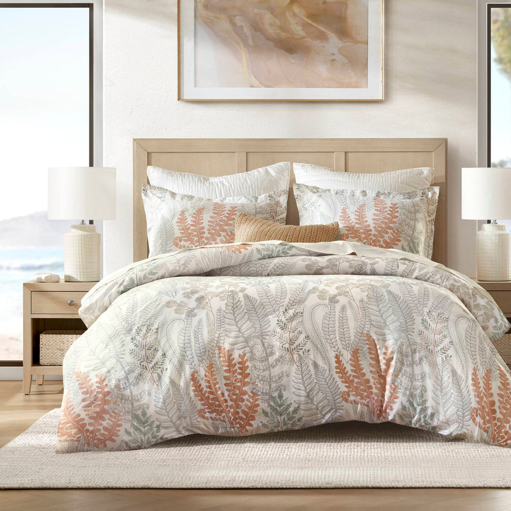3-Piece King 100% Cotton Sateen Duvet Cover Set,Terracotta/Linen Media 1