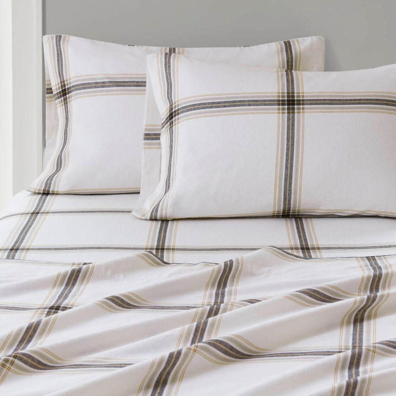 3 PCS Twin Sheet Set Tan Plaid