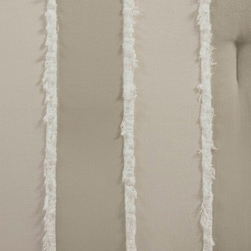 3 Piece Striped Cotton Comforter Set Taupe King/Cal King