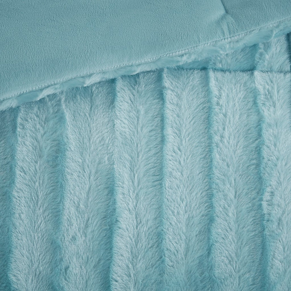 King/Cal King Faux Fur Comforter Mini Set Media 5