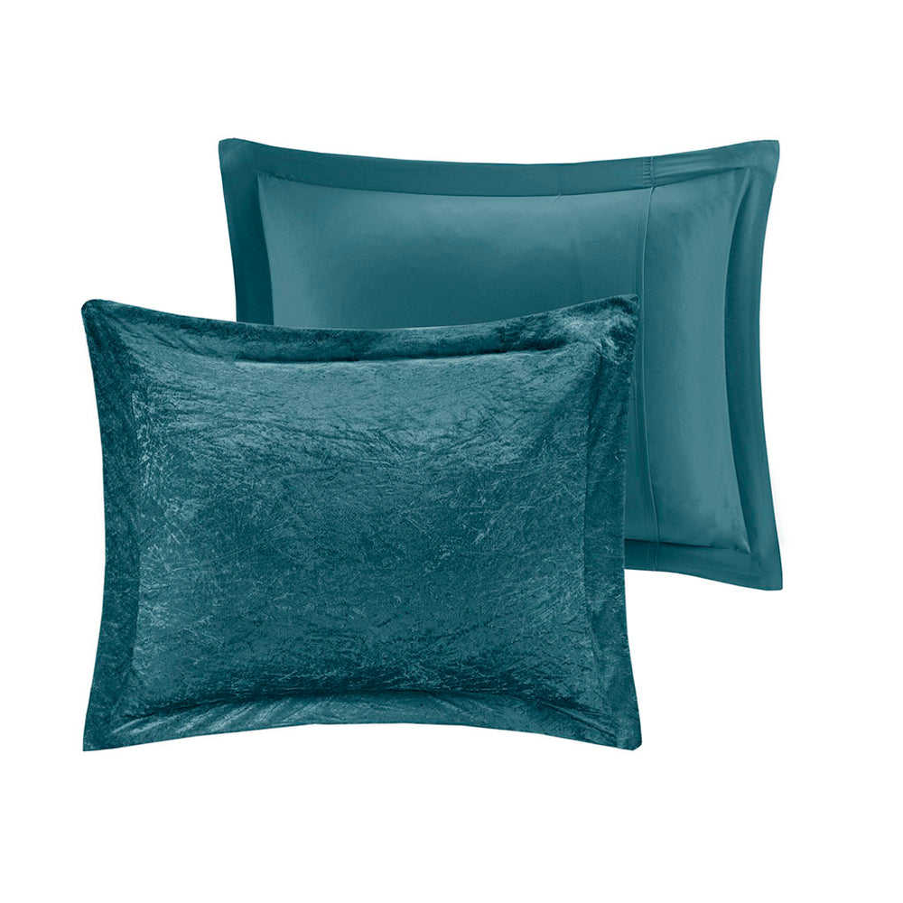 Full/Queen Velvet Comforter Set with Throw Pillow Media 11