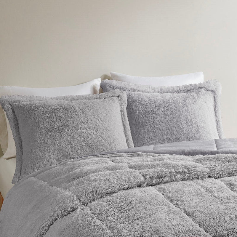 Twin/Twin XL Ombre Shaggy Long Fur Comforter Mini Set