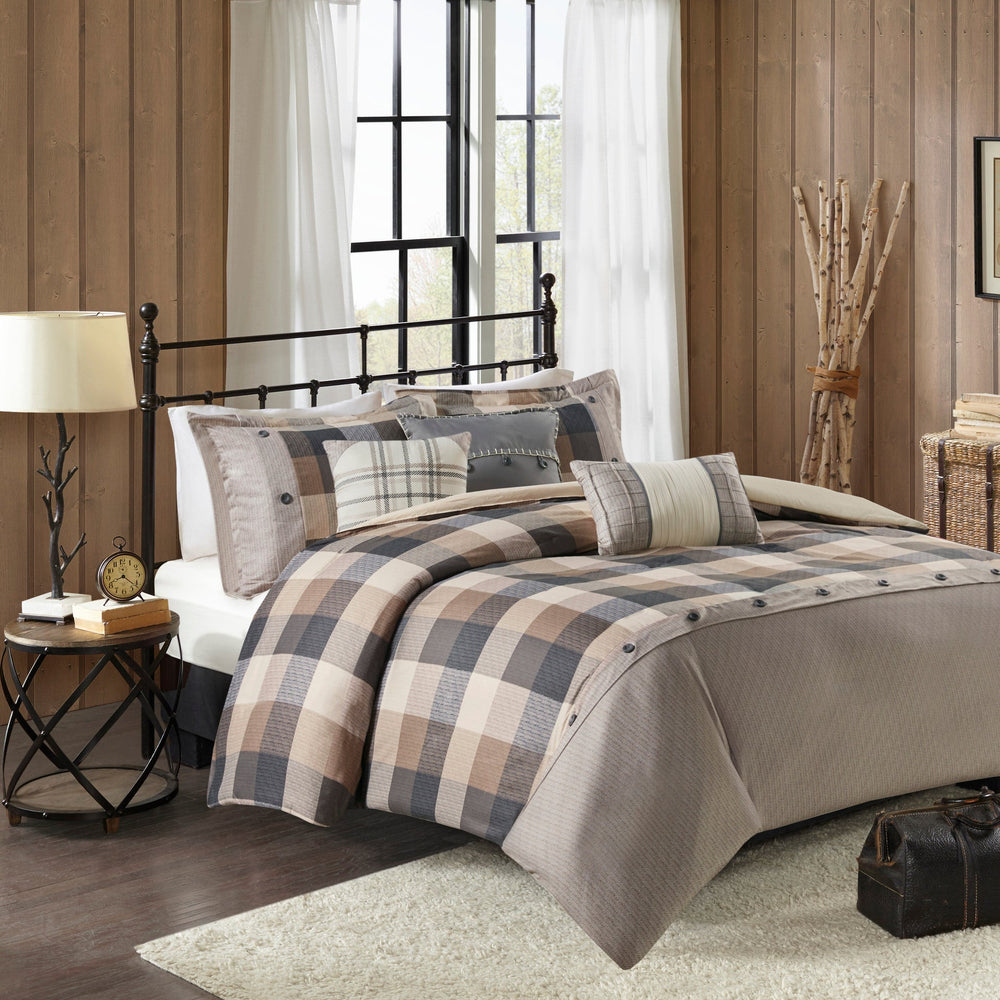Full/Queen 6 Piece Herringbone Duvet Cover Set Media 1